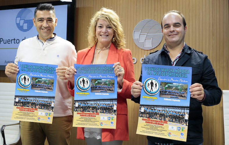 Un momento de la presentación del I Clínic de Marcha Nórdica que tendrá lugar este próximo sábado en el Paseo de la Ría.