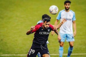 Diego Vargas, nuevo jugador del Cartaya, en un partido con el Albacete.