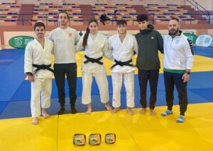 Componentes del Huelva TSV Judo en el clasificatorio para el Campeonato de España Absoluto. / Foto: @JudoHuelva1.