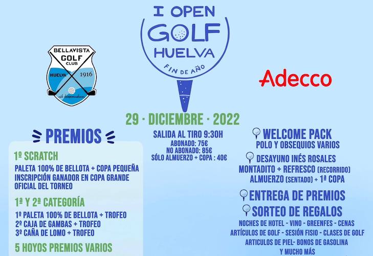 Cartel anunciador del I Open Golf 'Fin de Año', torneo benéfico que se disputa el jueves en Bellavista.