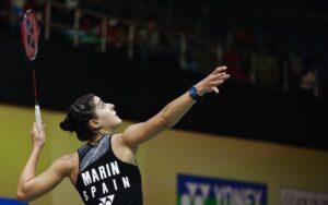 Carolina Marín fue de menos a más en su partido ante Line Christophersen. / Foto: Badminton Photo.