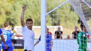 Nacho Heras fue la pasada campaña el segundo máximo goleador de la 2ª RFEF con 18 goles en las filas del filial del Burgos. / Foto: Tomás Alonso / El Correo de Burgos.