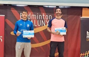 Pablo Abián -derecha- junto a su compañero de equipo Alberto Perals, oro y plata individual en el Top Máster Absoluto Granollers.