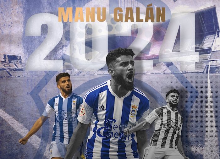 Manu Galán amplía su contrato con el Recre hasta el año 2024. / Foto: @recreoficial.