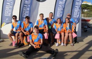 Representantes del Club Natación Huelva en la prueba celebrada en Mazagón.