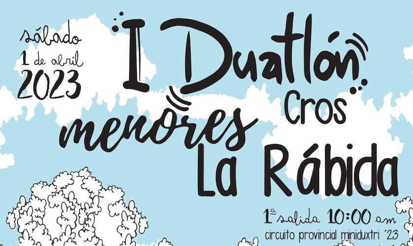 Cartel anunciador del I Duatlón Cros de Menores La Rábida de este sábado.