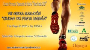 Cartel anunciador de la VIII Media Maratón 'Ciudad de Punta Umbría' que tendrá lugar el 7 de mayo.