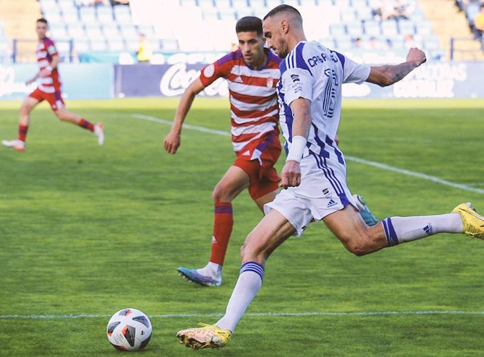 Pablo Caballero fue el autor del gol que dio la victoria al Recre ante el cuadro nazarí. / Foto: @recreoficial.