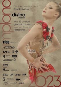 Cartel anunciador del Campeonato de España Base de Gimnasia Rítmica en Pamplona.