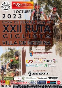 Cartel anunciador de la XXII Ruta Ciclista BTT Gran Premio Villa de Paterna del próximo 1 de octubre de 2023.