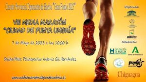 Cartel anunciador de la VIII Media Maratón 'Ciudad de Punta Umbría' que se celebra el próximo domingo.