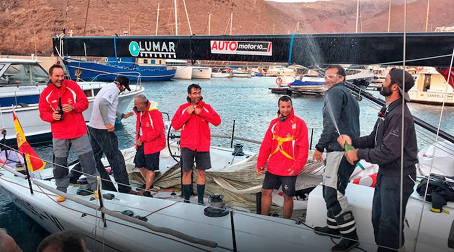 El 'Sirius VI' de Jorge Flethes fue el ganador de la última Regata 'Huelva-La Gomera' disputada, en 2018.