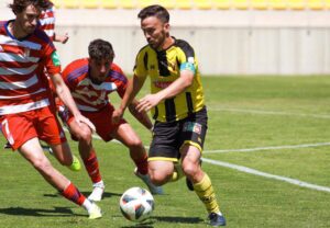 Camacho fue uno de los jugadores más activos del San Roque en el partido de este domingo. / Foto: BelénDelgado / @SanRoqueLepe.