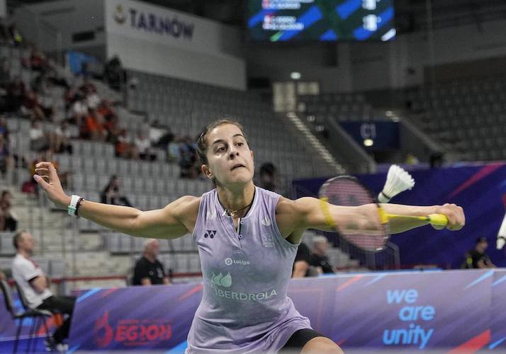 Carolina Marín ya está en las semifinales de los Juegos Europeos optando seriamente a medalla. / Foto: Badminton Photo.