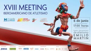 Cartel anunciador del XVIII Meeting Iberoamericano de Atletismo que se celebra el martes en Huelva.