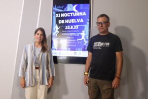 Un momento de la presentación de la IX Carrera Nocturna de Huelva de este viernes.