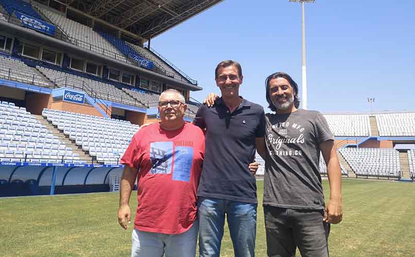 José Antonio Delgado 'Bilba', Manolo Toledano y José Antonio Rúa seguirán comandando la cantera del Recre. / Foto: @recreoficial.