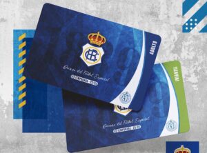 Diseño de los nuevos carnets del Recre para la temporada 2023-24. / Foto: @recreoficial.