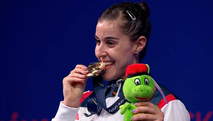 Carolina Marín conquistó el oro en los Juegos Europeos. / Foto: Captura imagen RTVE Play.