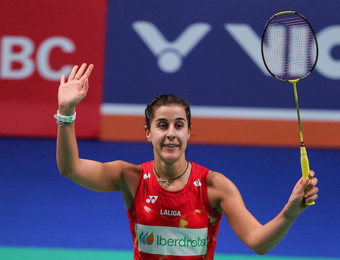 Con dificultades ganó Carolina Marín su partido a Sung Shuo Yun en los octavos de final del Abierto de Dinamarca. / Foto: Badminton Photo.