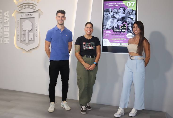 Un momento de la presentación de la I Competición Fitnes de Huelva que tendrá lugar este sábado en el Campus del Carmen.