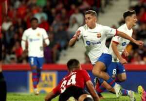 Fermín López, en un lance del partido de su estreno como goleador en la Liga ante el Mallorca. / Foto: www.lfp.es.