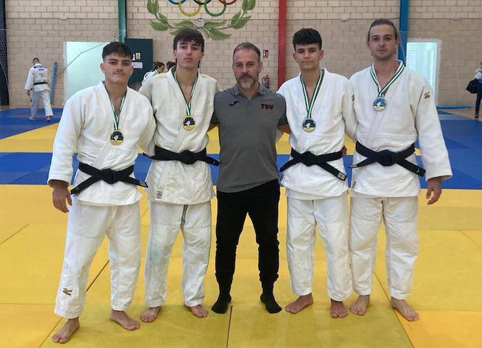 Representantes del Huelva TSV Judo en el Campeonato de Andalucía. / Foto: @JudoHuelva1.