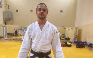 Rafael Jiménez, deportista del Huelva TSV Judo, estuvo en Cádiz en el Torneo Memorial Raúl Calvo.