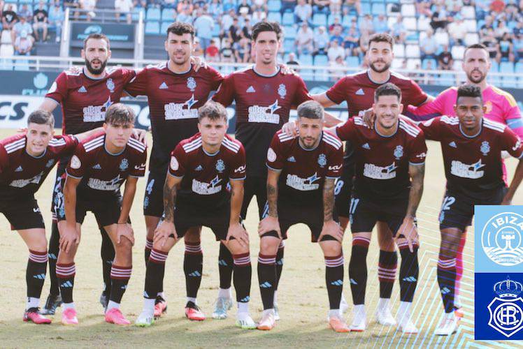 Formación de salida del Recre en su partido en Can Misses ante el Ibiza UD. / Foto: @recreoficial.