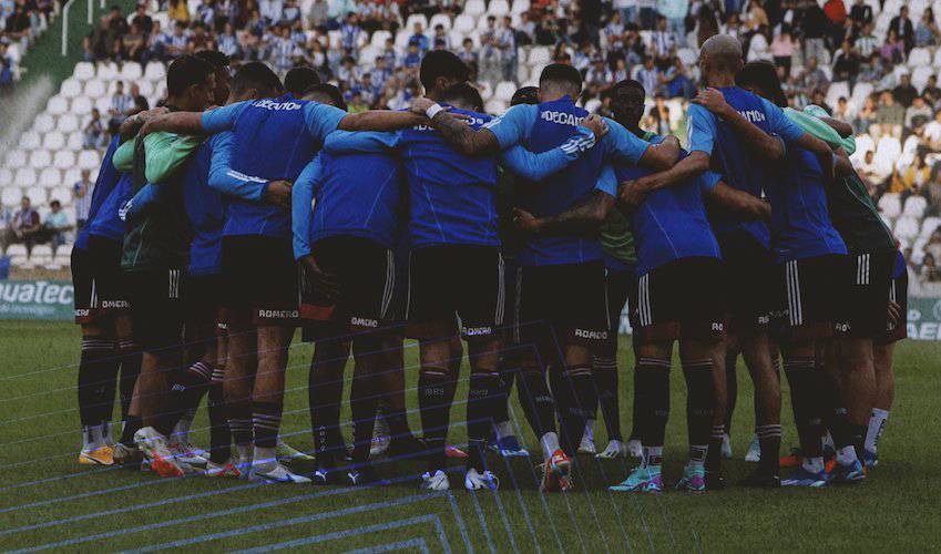 El Recre hace 'piña' para tratar de ganar en Tudela y seguir adelante en la Copa del Rey. / Foto: @recreoficial.