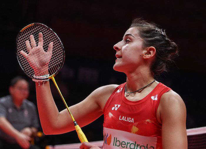 Triunfo de Carolina Marín en su primer partido en las BWF World Tour Finals que se celebra estos días en Hangzhou (China). / Foto: Badminton Photo.