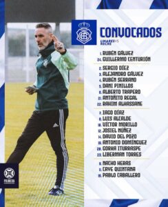 Convocatoria del Recre para su partido en Linarejos ante el Linares Deportivo. / Foto: @recreoficial.