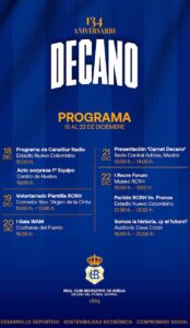 Programa de actos de la 'Semana del Decano'.