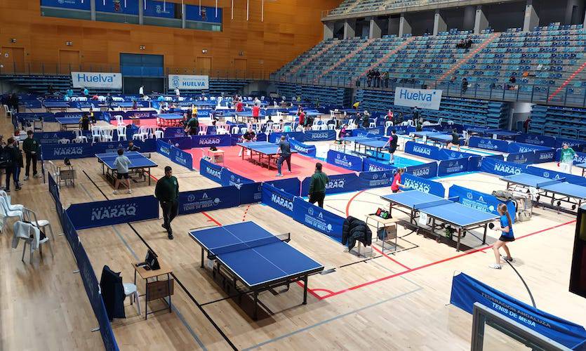 El Palacio de Deportes 'Carolina Marín' alberga hasta el domingo el LXIX Campeonato de Andalucía de Tenis de Mesa.