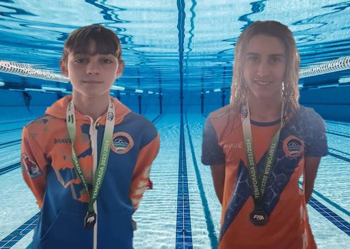 Los alevines del CN Huelva Javier Jorva y José Manuel Garrido, convocados por la FAN para el Campeonato de España de Comunidades de Natación. / Foto: @CNHUELVA.