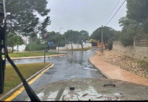 Lluvias en Huelva viernes nueve de febrero de 2024.