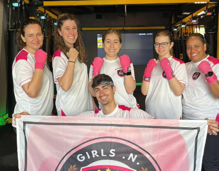 El equipo 'Girls N. Gloves', uno de los dos onubenses que peleará por acceder a la final de los Fitboxing World Games.