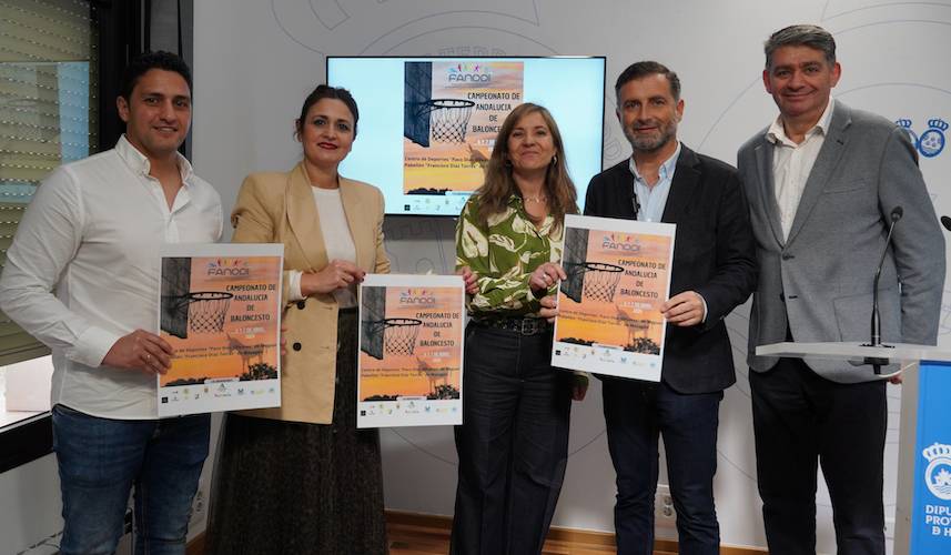 Un momento de la presentación del Campeonato de Andalucía de Baloncesto Adaptado que durante el fin de semana va a tener lugar en Moguer y Mazagón.