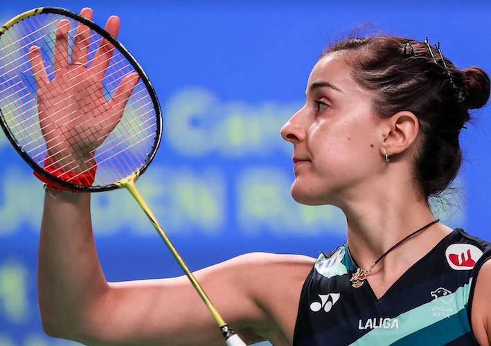 Carolina Marín solventó sin demasiados problemas su estreno en el Europeo de bádminton tras ganar a la escocesa Sugden. / Foto: Badminton Photo.