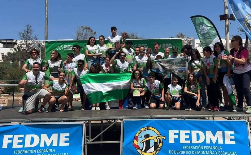 Representantes de la selección de Andalucía en el Campeonato de España de Marcha Nórdica, con brillante actuación de los deportistas onubenses.