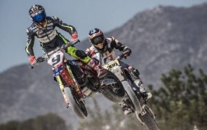 'Paquito' Gómez durante la carrera que tuvo lugar el pasado domingo en el circuito valenciano de Albaida en su debut en el Mundial de Supermotard.