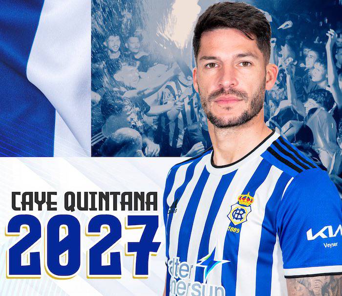 Caye Quintana amplía su contrato con el Recreativo de Huelva hasta el año 2027. / Foto: @recreoficial.