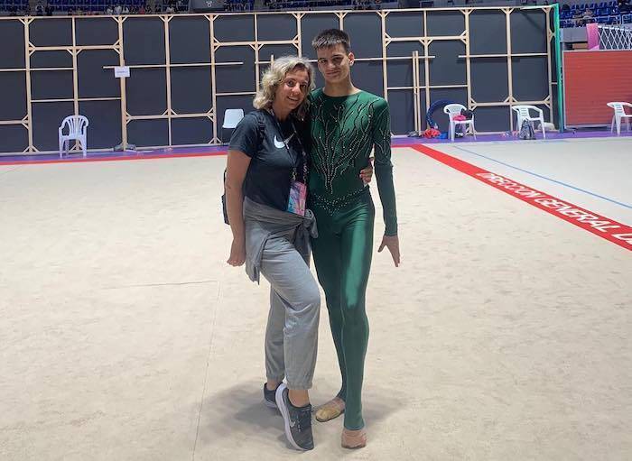 Jesús Casado junto a su entrenador Andriana Stoyanska durante la celebración del Campeonato de Andalucía en Chiclana.