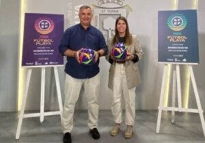 Un momento de la presentación este jueves en el Ayuntamiento de la doble jornada liguera de Primera División, masculina y femenina, que tendrá lugar en Huelva el fin de semana en Huelva.