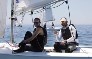 Teresa Contreras y Raul Ortiz, deportistas del Club Deportivo Náutico Punta Umbría en el Campeonato de Europa Mixto de la clase Snipe.