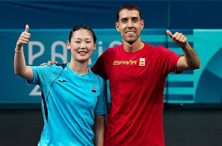 María Xiao y Álvaro Robles ya están en los cuartos de final de los dobles mixtos en tenis de mesa en los Juegos. / Foto: Paris 2024.