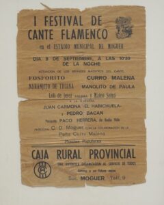 Cartel del Primer Festival Flamenco de Moguer en 1975