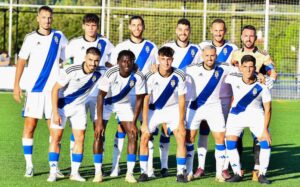 Formación inicial del Recre en su partido en el Municipal de San Jerónimo en Aracena. / Foto: @recreoficial.