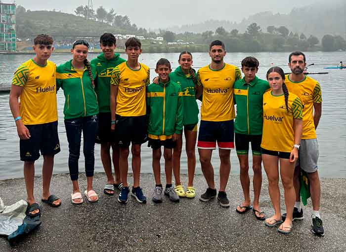 Componentes del Club Piragüismo Tartessos Huelva que han brillado en el Campeonato de España de Jóvenes Promesas celebrado en Galicia. / Foto @tartessosrema.