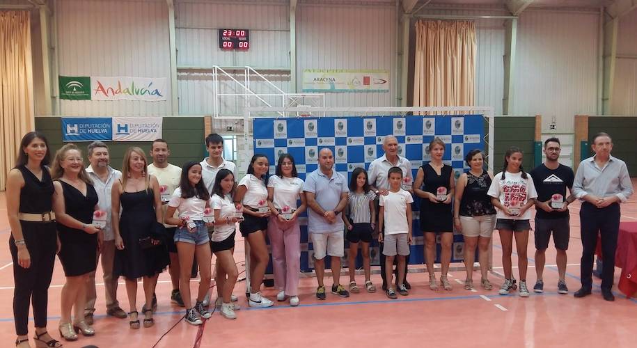 Imagen de los premiados en la temporada pasada en la Gala del Deporte de Aracena.